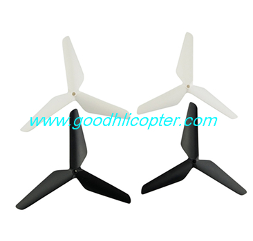 SYMA-X5S-X5SC-X5SW Quad Copter parts 3 leaves blades (2pcs black + 2pcs white) - Click Image to Close